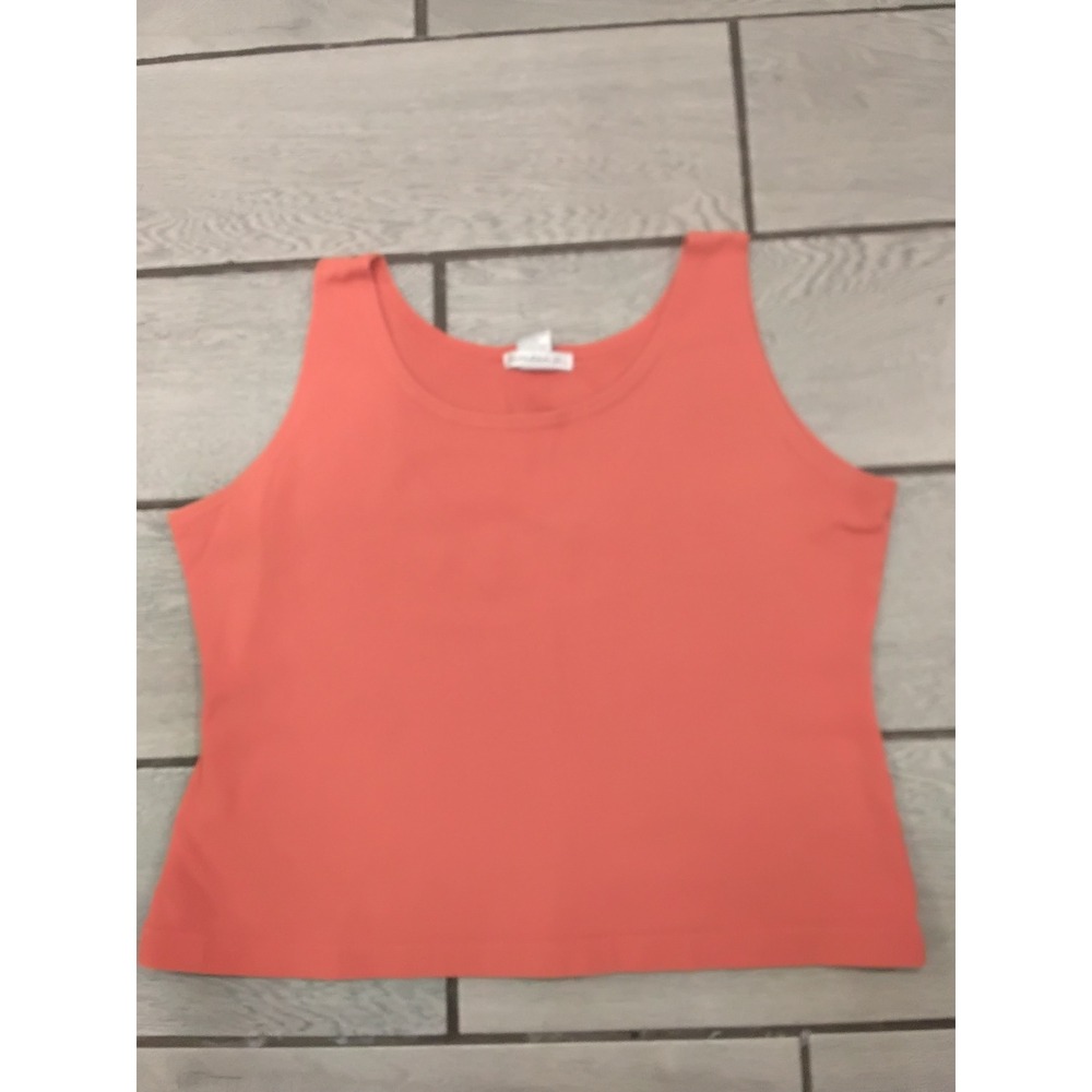 CLAUDIA D Coral Orange Sleeveless Tank Top Women's XL